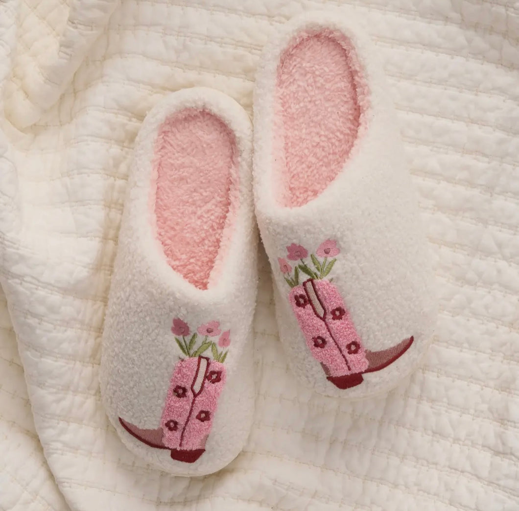 Cowgirl boot slippers