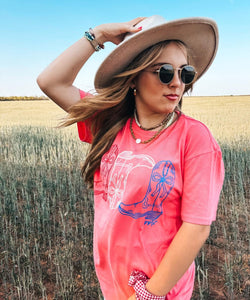 Red White & Boots tee