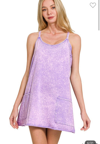 Lavender dress with built in romper