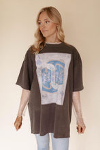 Load image into Gallery viewer, Cowgirl boots graphic tee in charcoal