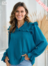 Load image into Gallery viewer, Teal long sleeve blouse