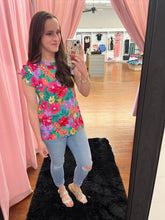 Load image into Gallery viewer, Floral ruffle short sleeve