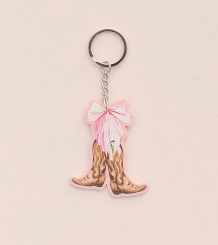 Cowgirl boots keychain