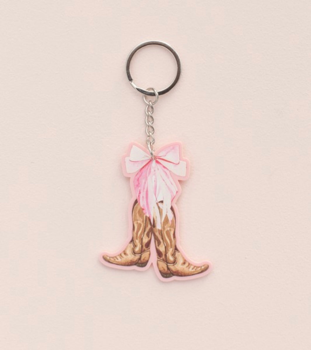 Cowgirl boots keychain