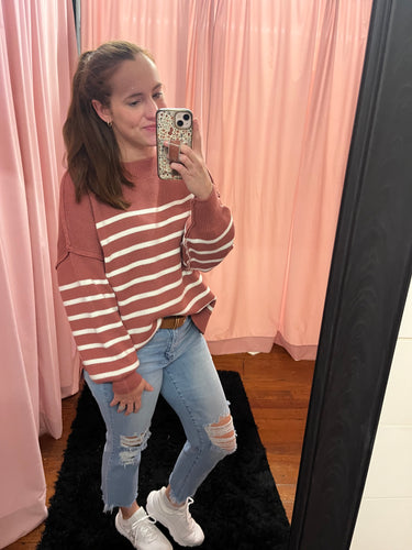 Oversized striped sweater