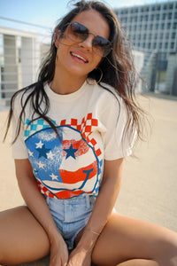 Patriotic smiley tee