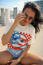 Load image into Gallery viewer, Patriotic smiley tee