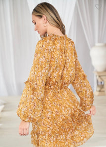 Floral mustard dress