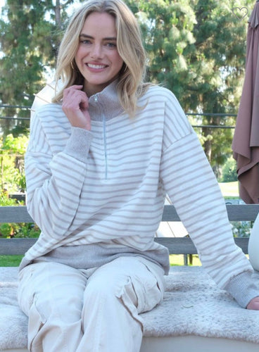 Oatmeal striped pullover