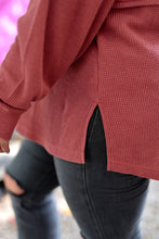 Load image into Gallery viewer, Quarter-Zip Pullover – Ready or Not Waffle - Rust