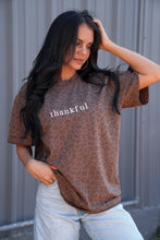 Load image into Gallery viewer, Thankful | Embroidered | Leopard Short Sleeve Tee
