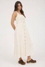 Load image into Gallery viewer, Cream button down midi dress