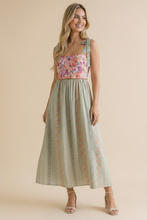 Load image into Gallery viewer, Floral Tube Tie Shoulder Woven Midi Dress