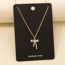 Load image into Gallery viewer, Cz Ribbon Bow Pendant Necklace