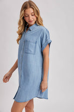 Load image into Gallery viewer, DENIM BUTTON DOWN SHIRT DRESS