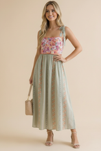 Load image into Gallery viewer, Floral Tube Tie Shoulder Woven Midi Dress