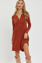 Load image into Gallery viewer, BRUSHED SOFT RIBBED BUTTON SHORT DRESS