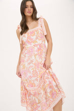 Load image into Gallery viewer, Orange floral midi dress
