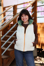 Load image into Gallery viewer, Puffer Vest – Reversible Quilted Puffer Vest- Olive/Cream