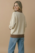 Load image into Gallery viewer, Round Neck Floral Embroidery Sweater Knit Top