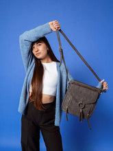 Load image into Gallery viewer, Layla Faux Suede Whipstitch Crossbody w/ Tassel