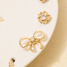 Load image into Gallery viewer, Six Pair Bow And Hearts Earrings Set