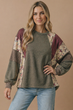 Load image into Gallery viewer, Mixed Media Patchwork Pullover Knit Top