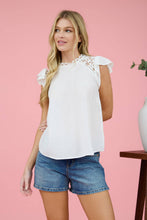 Load image into Gallery viewer, Lace panel ruffle blouse