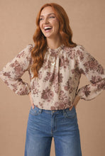 Load image into Gallery viewer, Plus High Neck Back Neck Button Floral Woven Top