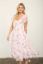 Load image into Gallery viewer, Pink floral midi dress