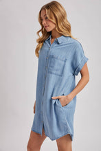 Load image into Gallery viewer, DENIM BUTTON DOWN SHIRT DRESS