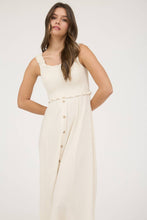 Load image into Gallery viewer, Cream button down midi dress