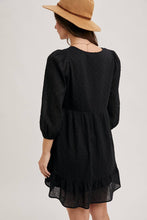 Load image into Gallery viewer, EMBROIDERED RUFFLED BABY DOLL DRESS