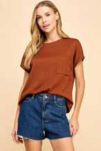 Load image into Gallery viewer, Solid diamond jacquard Top with Pockets
