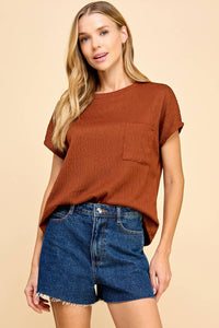 Solid diamond jacquard Top with Pockets