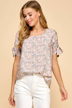 Load image into Gallery viewer, Floral Printed Top with Waist Tie Detail