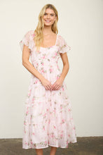 Load image into Gallery viewer, Pink floral midi dress