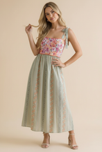 Load image into Gallery viewer, Floral Tube Tie Shoulder Woven Midi Dress