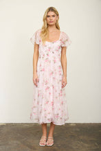 Load image into Gallery viewer, Pink floral midi dress