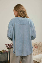 Load image into Gallery viewer, BOXY TEXTURED LONG SLEEVE WASHED KNIT TOP