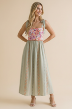 Load image into Gallery viewer, Floral Tube Tie Shoulder Woven Midi Dress