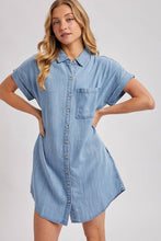 Load image into Gallery viewer, DENIM BUTTON DOWN SHIRT DRESS