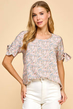 Load image into Gallery viewer, Floral Printed Top with Waist Tie Detail