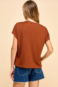 Solid diamond jacquard Top with Pockets