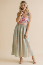 Load image into Gallery viewer, Floral Tube Tie Shoulder Woven Midi Dress