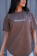 Load image into Gallery viewer, Thankful | Embroidered | Leopard Short Sleeve Tee