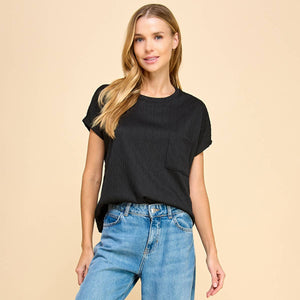 Solid diamond jacquard Top with Pockets