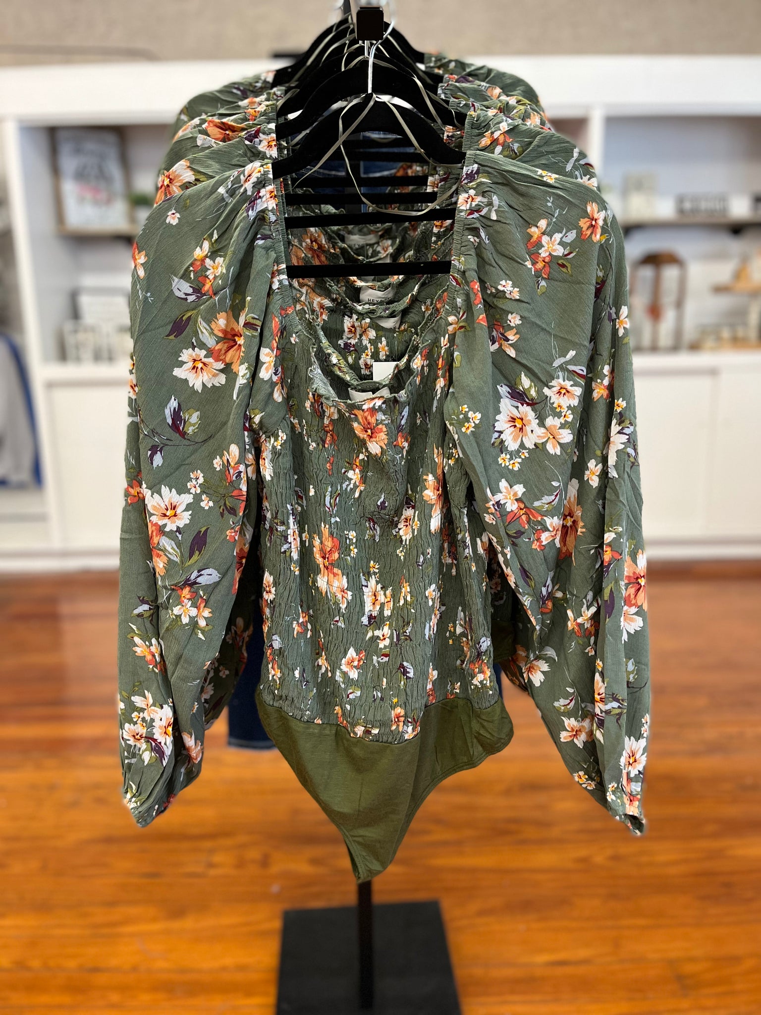 Green floral bodysuit – BelleEve Boutique