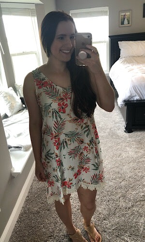 Ivory and Floral Dress