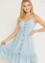 Load image into Gallery viewer, Light blue button down dress
